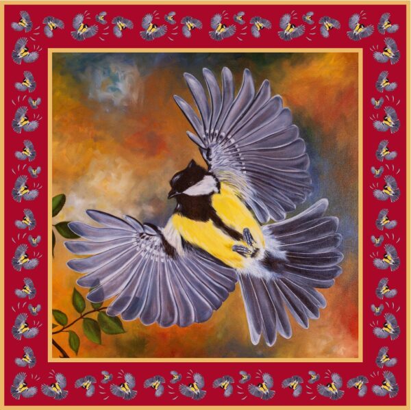 Bird In Flight Silk Satin square Scarfs - Image 4